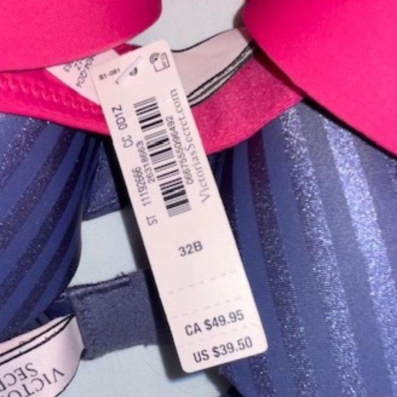 Victoria's Secret Fuschia 32B underwire padded bra NWT - Picture 2 of 3